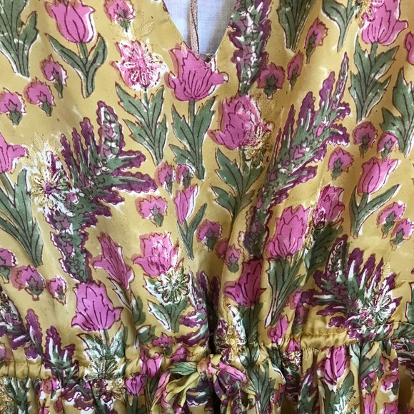 CLARA THE LABEL Marina Midi Maxi Dress Floral Golden Blossom Women’s Size Large - Picture 3 of 16